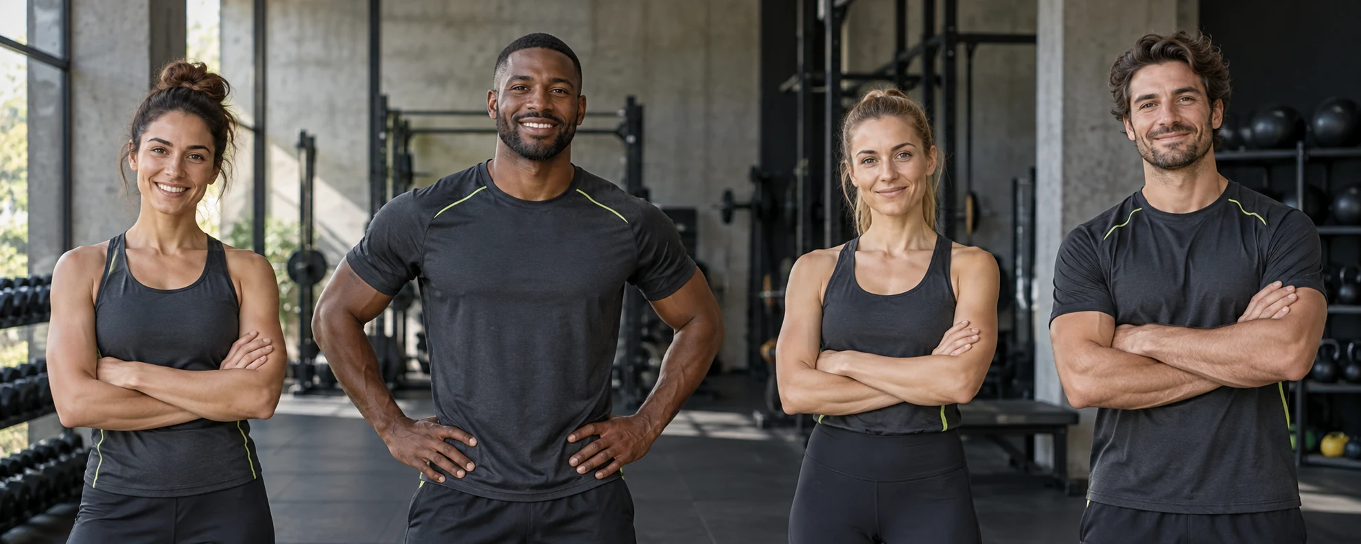 Cuatro entrenadores del equipo ficticio de PULSE Training